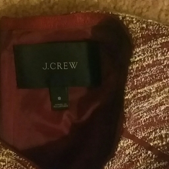 J. Crew Burgundy & Tweed Fit and Flare Dress NWOT - Picture 2 of 6